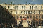 Gabriel Bella Inauguration of the Doge on the Scala dei Giganti oil painting reproduction
